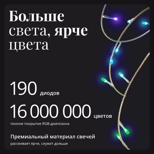 купить Гирлянда Twinkly TWI190STP-TEU Icicle RGB 190, Gen II, 5м в Кишинёве 