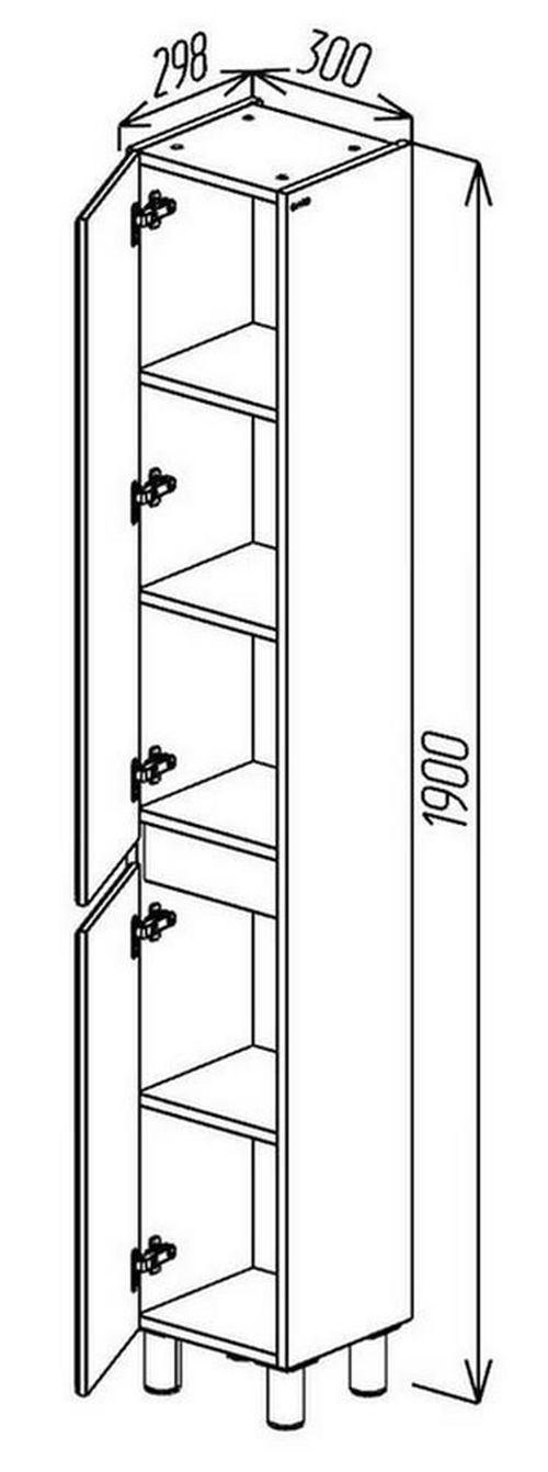 купить Шкаф-пенал Bayro Urbano 300x1900 универсальный серый камень в Кишинёве 