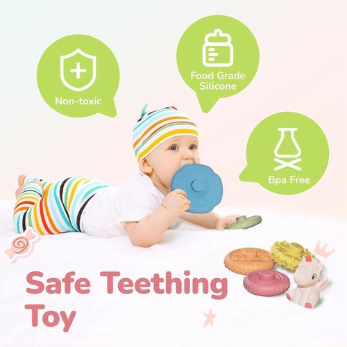 купить Игрушка miscellaneous 11405 Piramida cu 6 inele Unicorn/Dino 712048/712049 в Кишинёве 