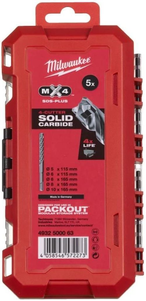 cumpără Burghiu Milwaukee 4932500063 Set burghie SDS+ MX4 Set 1, 5 buc în Chișinău 