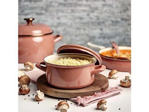 cumpără Cratiță Metalac 57057 Cratita emailata Mocha Mousse 20cm, 2.75L, capac din metal în Chișinău 