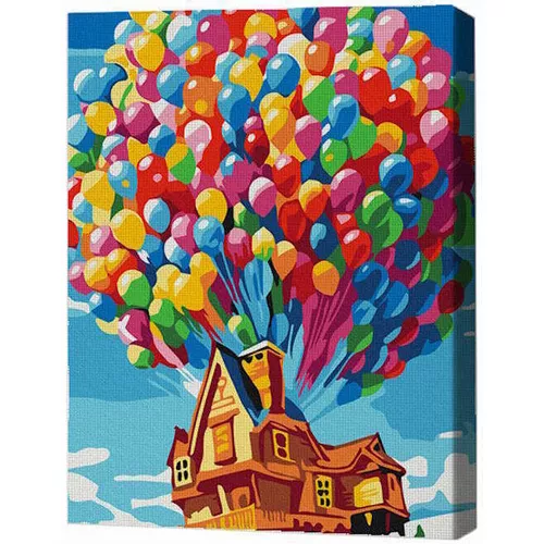 купить Картина по номерам BrushMe RMG0040FC 30x40 см (без коробки) Воздушные шары счастья в Кишинёве 