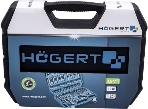 cumpără Set de unelte de mână Hoegert Set de capete tubulare si accesorii 1/4, 1/2 112 buc HT1R432 în Chișinău 