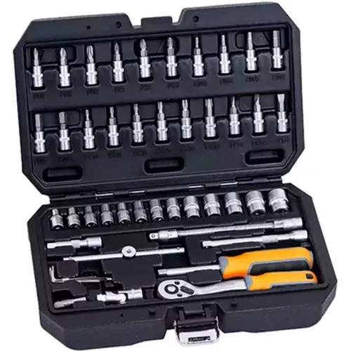 cumpără Set de unelte de mână Hoteche 202801 Набор торцевых головок и бит 46 шт + трещетка ¼" în Chișinău 