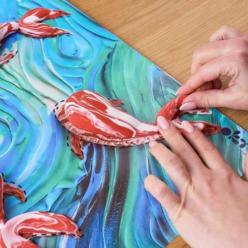 cumpără Set de creație Okto 10002 Tablou 3D cu plastilină ușoară 30x40сm, Crapi Koi în Chișinău 