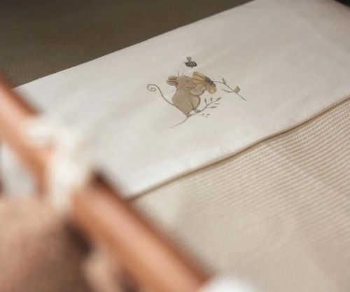 cumpără Lenjerie de pat pentru copii Jollein 008-524-67056 Cearsaf pentru patut Dreamy Mouse, 120x150cm în Chișinău 