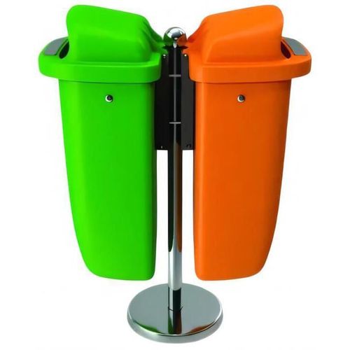 cumpără Coș de gunoi Hydro S Set 2 urne stradale pe suport, 2x50L, verde, orange 8001250 în Chișinău 
