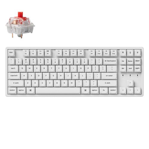 купить Клавиатура Keychron K8 Pro QMK/VIA Wireless Custom Mechanical Keyboard (K8P-Q1) White, 80% TKL layout, Aluminium Frame, RGB Backlight, Keychron K pro Mechanical Red Switch, Hot-Swap, Bluetooth, USB Type-C, gamer (tastatura/клавиатура) в Кишинёве 