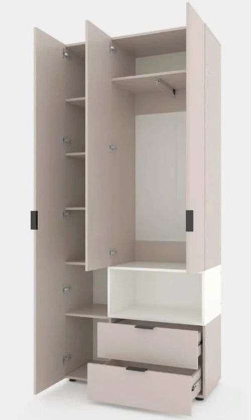 cumpără Dulap Nex Home A002R cu usi batante, 1000x420x2300mm, Cashmere/White Snow în Chișinău 