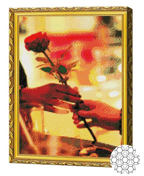 купить Картина по номерам Art Gallery GA79760 Mozaic cu diamante 40x50cm Trandafir in dar в Кишинёве 