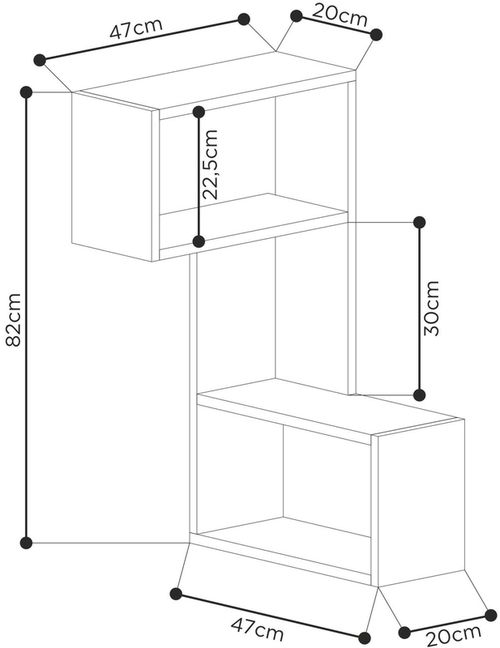 купить Полка декоративная Trendy Partea-Antracit 47x85x20cm (GTR005370) в Кишинёве 