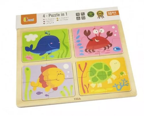 купить Головоломка Viga 50190 4 -Puzzle in 1 Sea в Кишинёве 
