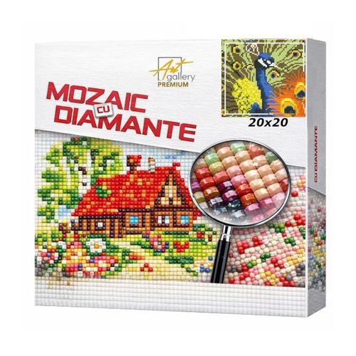 купить Картина по номерам Art Gallery BJ809 Mozaic cu diamante 20x20cm Paun в Кишинёве 