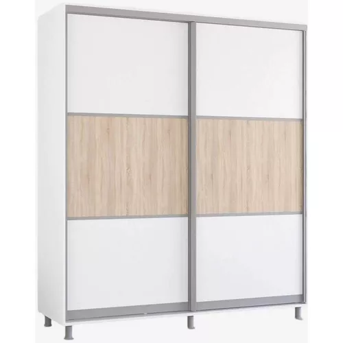 cumpără Dulap Mobildor-Lux Aron cu uși glisante orizontal (200x60x200H cm) Alb Brilliant în Chișinău 