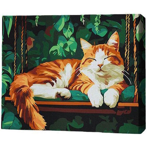 купить Картина по номерам BrushMe MG0021FC 40х50 см (без коробки) Кот на качелях в Кишинёве 