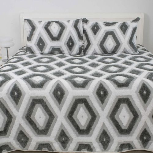 cumpără Textile de casă Relaxe Home 024556 Cuvertura TEP BOHO 220x240cm + 2 Fete de perne 50x70cm, Light Grey în Chișinău 