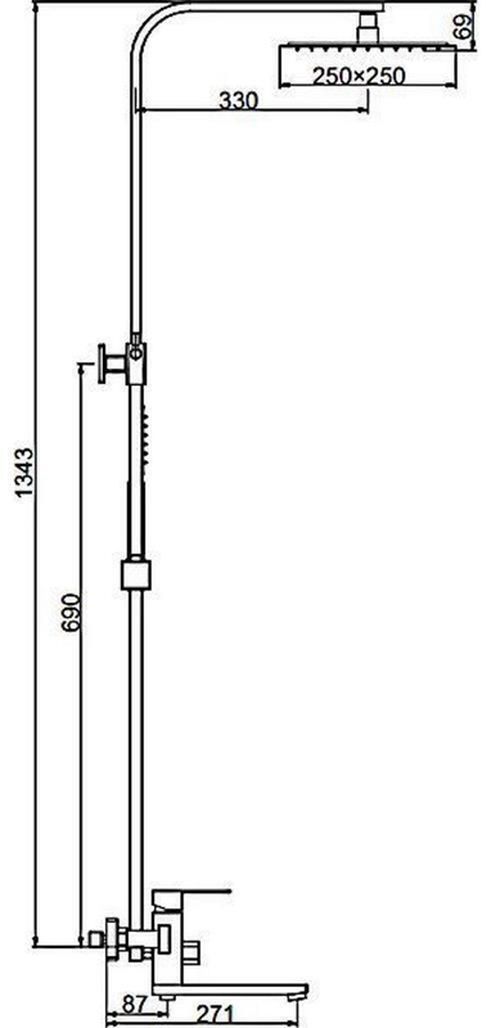 cumpără Panou de duș Frap F 24802-6 INOX NEGRU cu bara dus în Chișinău 