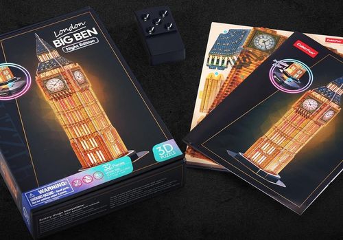 cumpără Set de construcție Cubik Fun L537h 3D Puzzle Big Ben cu iluminare LED, 32 elemente în Chișinău 