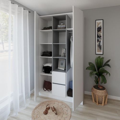 купить Шкаф Smartex (15834) N14 140cm Alb+Grafit в Кишинёве 