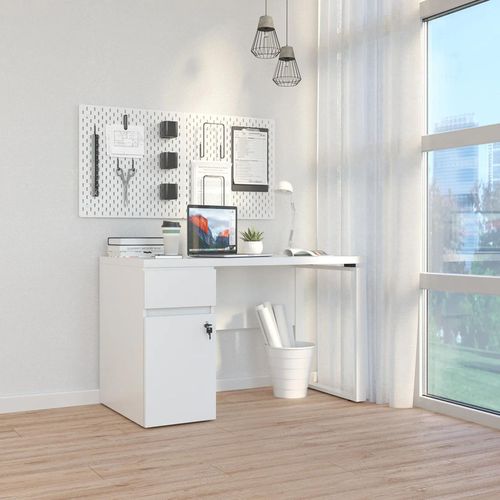 купить Офисный стол Deco Box incorporat 1200x600 (blat Alb+cadru Alb) в Кишинёве 