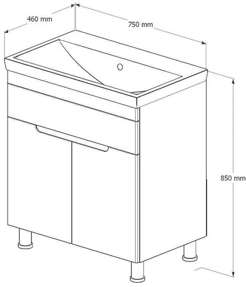 cumpără Dulap pentru lavoar miscellaneous DIJON 75 (TG 8057) Alb în Chișinău 