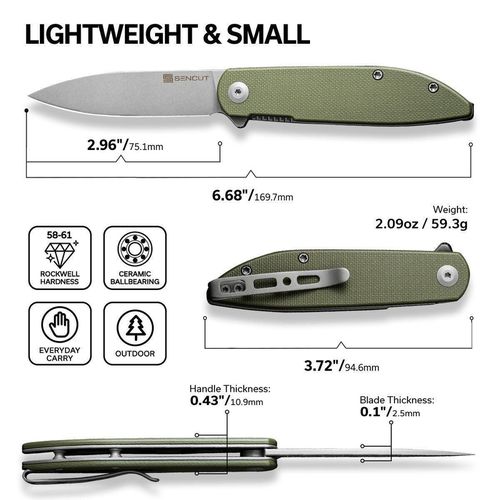 купить Нож походный Sencut S22019-4 Bocll II, G10, Liner Lock в Кишинёве 