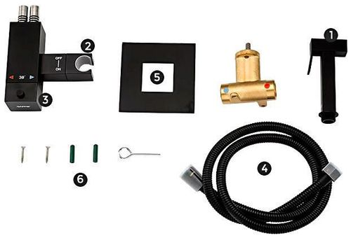 купить Смеситель для биде Gappo G7207-60 ЧЕРНЫЙ с термостатом (встроенное биде) в Кишинёве 