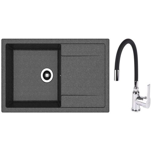 купить Мойка кухонная со смесителем Dr.Gans Tehno 860 + SanDonna F 9995 negru в Кишинёве 