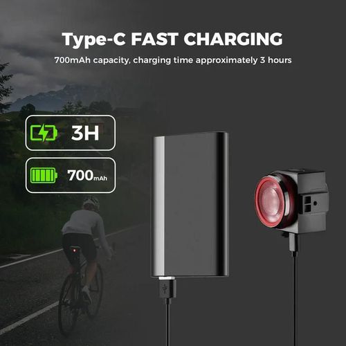 купить Аксессуар для велосипеда Rockbros 340014001 Lanterna spate pentru bicicleta A8Pro, cu claxon в Кишинёве 