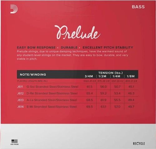 купить Струна для музыкального инструмента D’Addario J610 3/4 M Prelude Bass в Кишинёве 