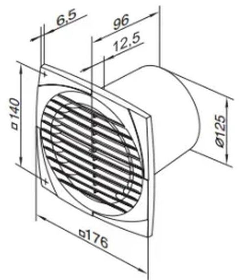 купить Вентилятор вытяжной Ventika SIMPLE D 125 D 16 W SILVER в Кишинёве 