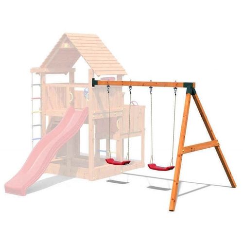 купить Комплектующий элемент для детской площадки Fungoo MOVE RED, module teak painted (with 2xFlat Red Seat) в Кишинёве 