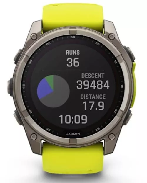 cumpără Ceas inteligent Garmin Fenix 8 – 51 mm, Solar, Sapphire, Titanium with Amp yellow (010-02907-21) în Chișinău 