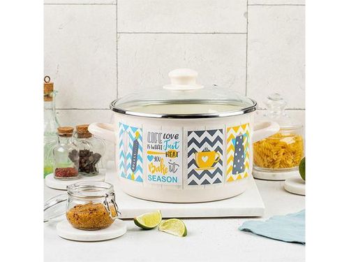 cumpără Cratiță Metalac 51754 эмалированная Country 24cm, 6.75l, крышка стекло în Chișinău 