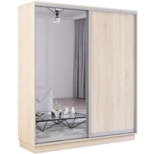 купить Шкаф Mobildor-Lux Раздвижные двери Fox из зеркала и ДСП (180x60x230H см) Sonoma в Кишинёве 