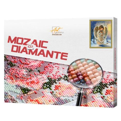 cumpără Tablou pe numere Art Gallery QB204100 Mozaic cu diamante patrate 40x50cm Ingeras in padurea de iarna în Chișinău 