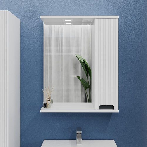 купить Зеркало для ванной Bayro Positano 600x750 правый белый мат в Кишинёве 