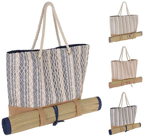 cumpără Saltea camping Promstore 53928 Geanta de plaja 45x58cm + covoras din paie 180x60cm în Chișinău 
