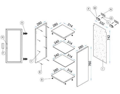 купить Шкаф Arta Mobilei Гостиная Gray G05 (AM116) в Кишинёве 