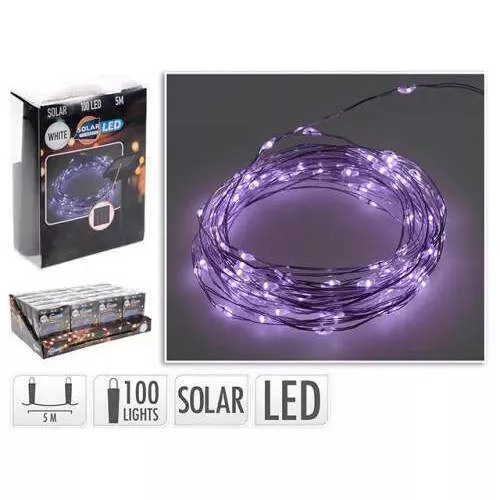 cumpără Ghirlandă Party Lights 25880 cu panou solar 100 LED, 5m, alb rece în Chișinău 