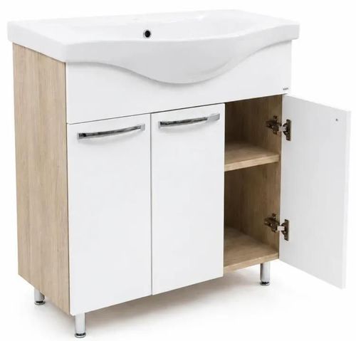 cumpără Dulap pentru lavoar Mashtab 11343 Agat cu 3 usi 80cm Alb-Sanoma în Chișinău 