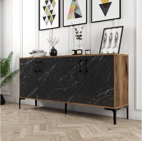 cumpără Casetieră Trendy Kiev 160, Nuc, Marmura Neagra 160x78x35cm în Chișinău 
