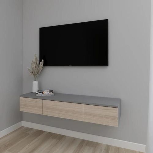 купить Тумба напольная для TV Smartex (16581) Т10 140 TV-Навесная Grafit+Stejar Deschis в Кишинёве 