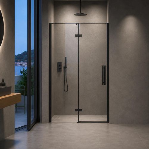 cumpără Paravan de duș Ravak Shower door Cool! 120x195 Black transparent COSD2-120 (X0VVGC300Z1) în Chișinău 