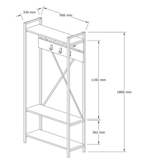 cumpără Mobilă pentru antreu Trendy Alfa Safir, 90x180x34cm (GTR001410) în Chișinău 