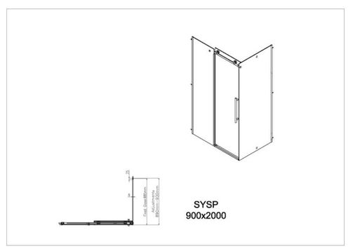 cumpără Cabină de duș miscellaneous SYSP 90x200 BRUSHED GOLD 8mm (lateral) în Chișinău 