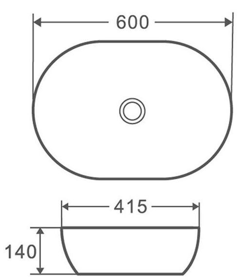купить Раковина Nomi Centro 600x415x140 овальный в Кишинёве 