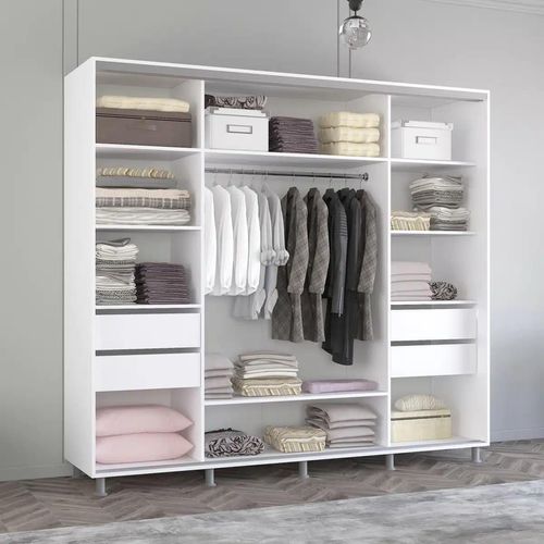 cumpără Dulap Mobildor-Lux Aron uși glisante din PAL orizontal (270x60x230H cm) Alb Brilliant în Chișinău 