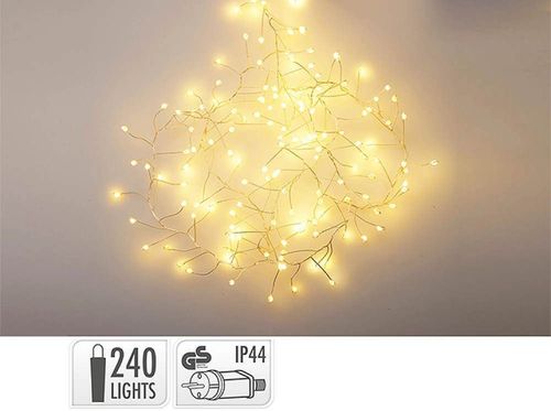 cumpără Ghirlandă Promstore 56501 Luminite de Craciun Dense, 240BigmicroLED alb-cald, 2.4m, in/out în Chișinău 