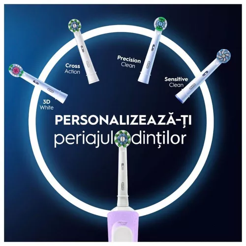 cumpără Periuță de dinți electrică Oral-B 7483 Vitality Lilak PRO Cross Action în Chișinău 